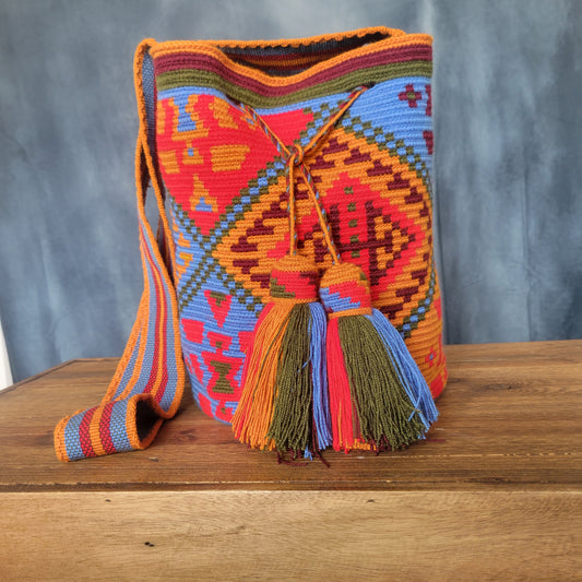 NOELIA WAYUU BAG, Wayuu bags, Mochila wayuu, Crochet bag, Handmade bag, wayuu crossbody bag, hippie style, ethnic bag, Colombia bags