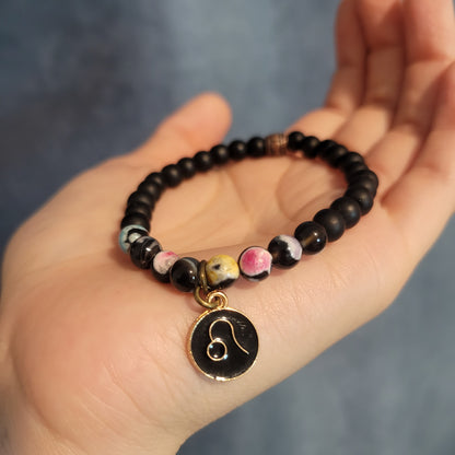 AMAYA BRACELET, LEO BRACELET, ZODIAC CHARM BRACELET,  GEMSTONE BRACELET