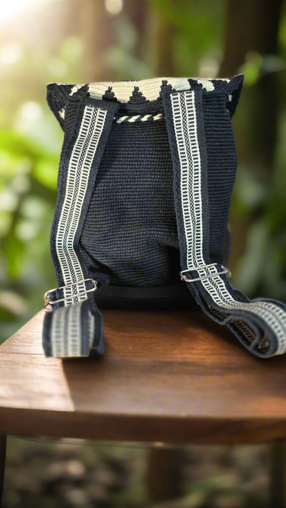 GRETCHEN WAYUU BACKPACK, Traditional Best-Selling WAYUU Bag, boho, Hippie, Aesthetic Backpack, blackLuxury Hand Woven school bag Crochet Laptop women's backpack bohemian backpack boho backpack stylish backpack