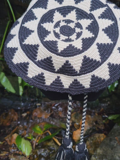 GRETCHEN WAYUU BACKPACK, Traditional Best-Selling WAYUU Bag, boho, Hippie, Aesthetic Backpack, blackLuxury Hand Woven school bag Crochet Laptop women's backpack bohemian backpack boho backpack stylish backpack