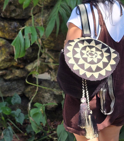 GRETCHEN WAYUU BACKPACK, Traditional Best-Selling WAYUU Bag, boho, Hippie, Aesthetic Backpack, blackLuxury Hand Woven school bag Crochet Laptop women's backpack bohemian backpack boho backpack stylish backpack